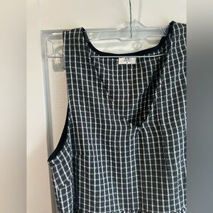 Black and White Checkered Sleeveless Top
